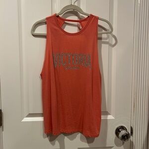 Victoria’s Secret Sport Coral Pink Orange Twist Back Tank Top Size Medium
